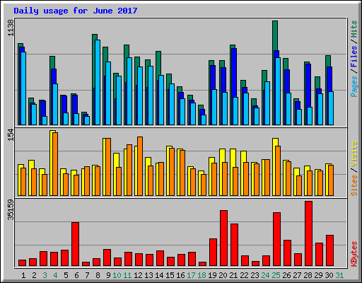 Daily usage for June 2017