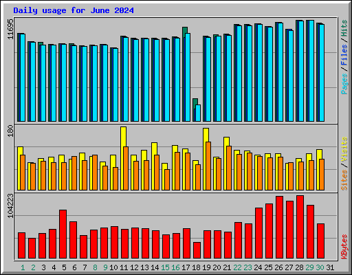 Daily usage for June 2024