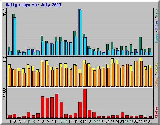 Daily usage for July 2025