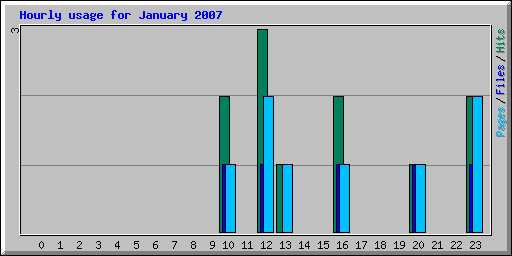 Hourly usage for January 2007