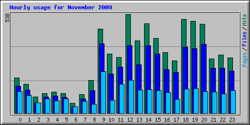 Hourly usage for November 2009