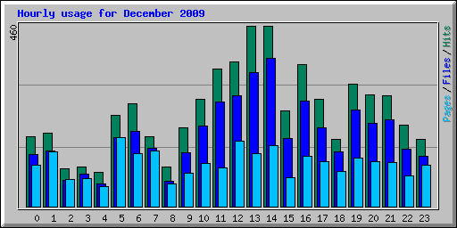 Hourly usage for December 2009