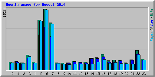 Hourly usage for August 2014