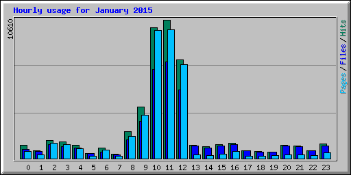 Hourly usage for January 2015