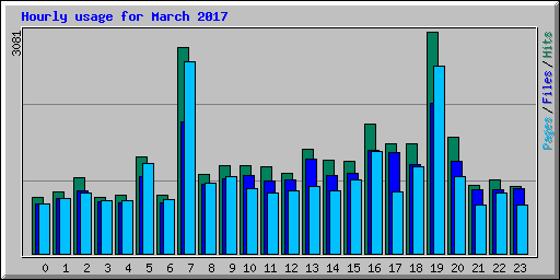 Hourly usage for March 2017