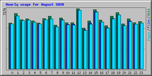 Hourly usage for August 2020