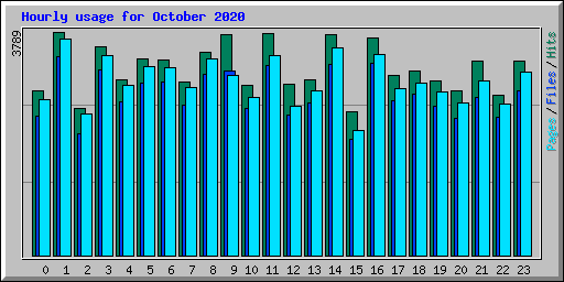 Hourly usage for October 2020