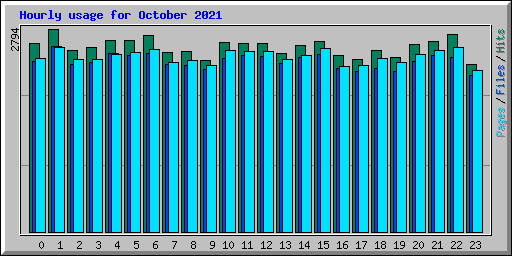 Hourly usage for October 2021