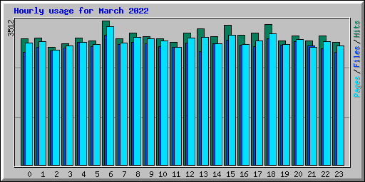 Hourly usage for March 2022