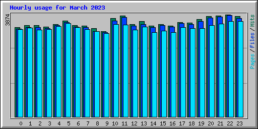 Hourly usage for March 2023