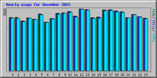 Hourly usage for December 2023