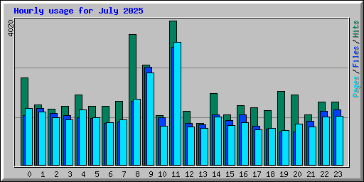 Hourly usage for July 2025